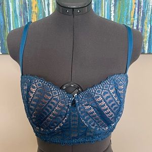 Adore Me Teal Lace Bra
